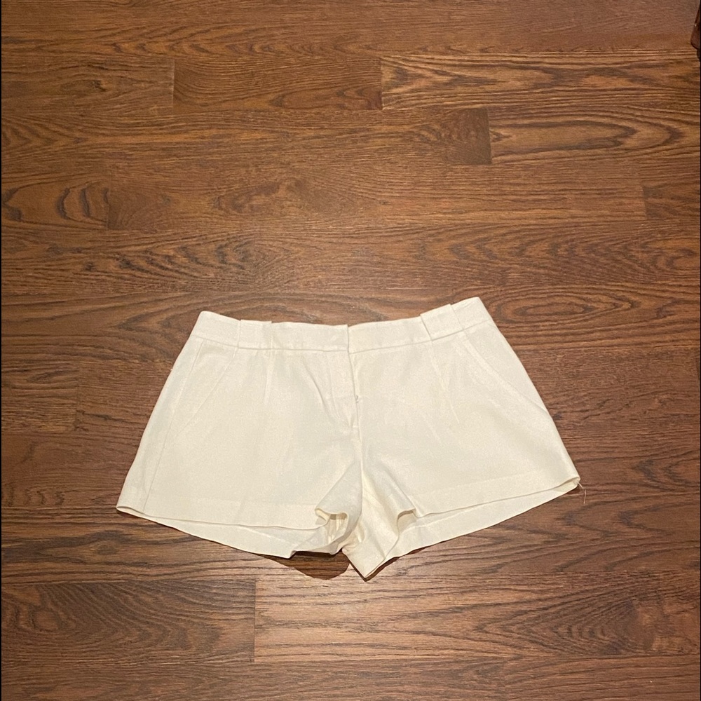 Theory off white linen shorts